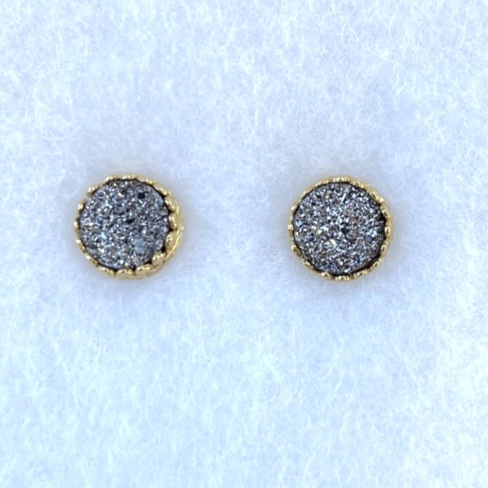 Gold Vermeil Druzy Studs Earrings